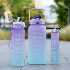 3-Pieces Motivational Water Bottle Set – BPA-Free Sports Bottles