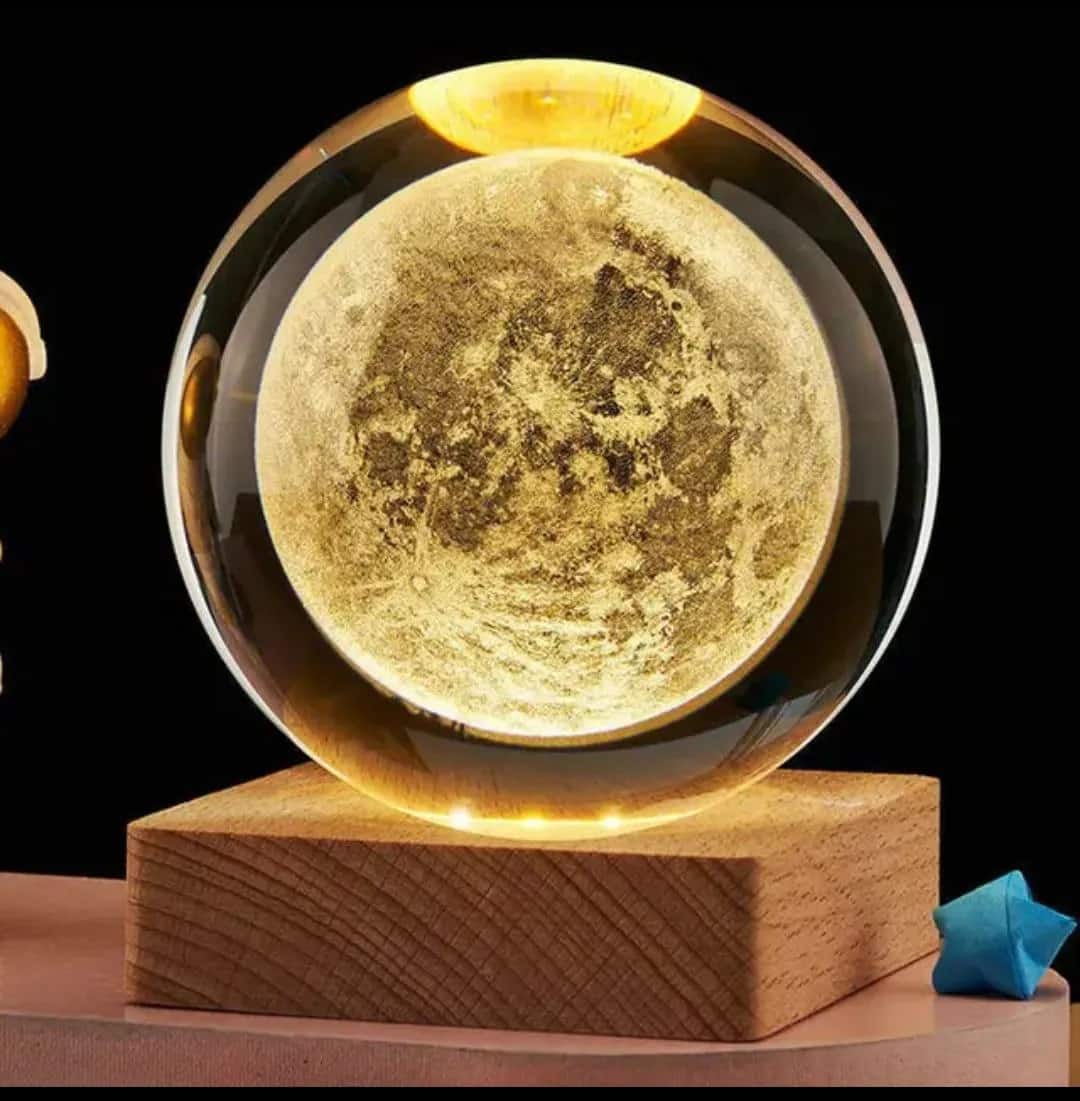 Luxury 3D Crystal Glow USB Lamp & USB Recharge