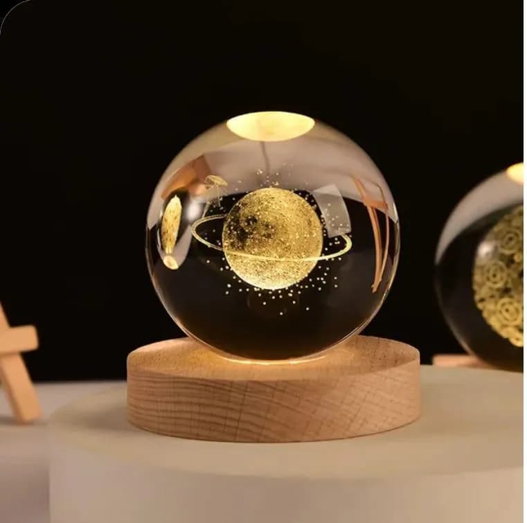 Luxury 3D Crystal Glow USB Lamp & USB Recharge