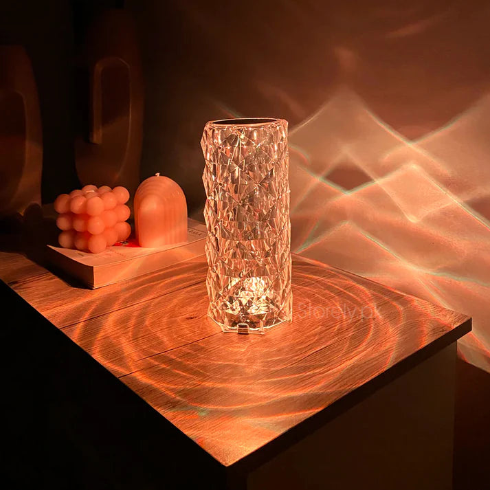 Premium Crystal Rose Diamond Lamp-with Remote & USB Rechargeable