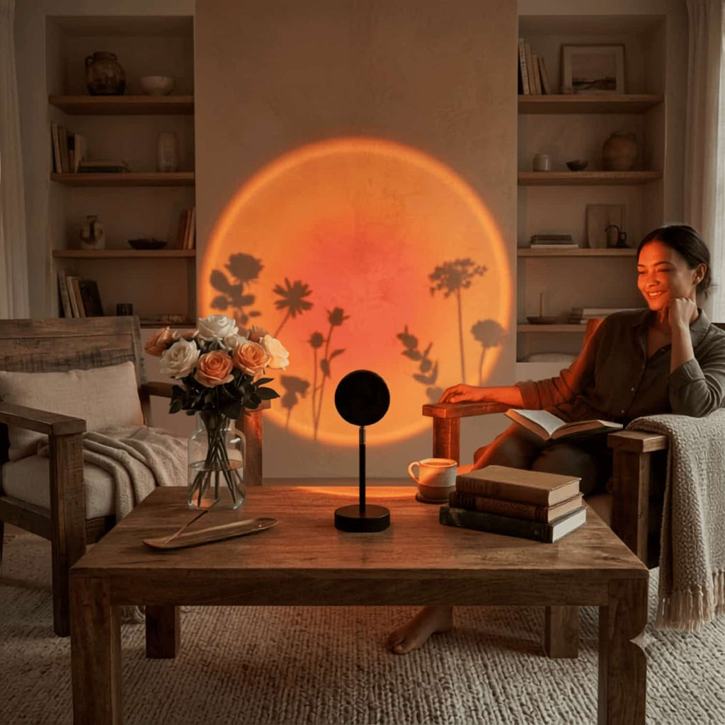 Rotating Sunset Projection Floor Table Lamp