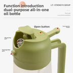 2-in-1 Leakproof Oil Dispenser Bottle – 500ml Kitchen Oil & Vinegar Pourer