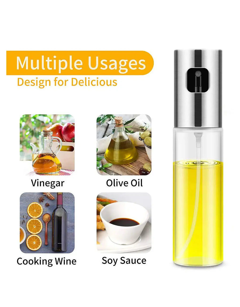 Oil Sprayer Dispenser - oil Spray Bottle for Air Fryer & BBQ Cooking