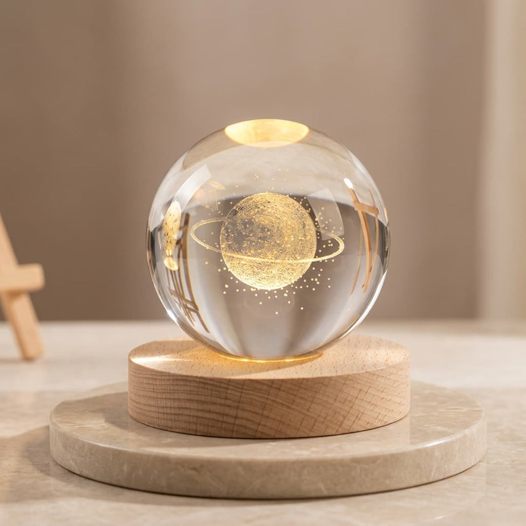 Luxury 3D Crystal Glow USB Lamp & USB Recharge