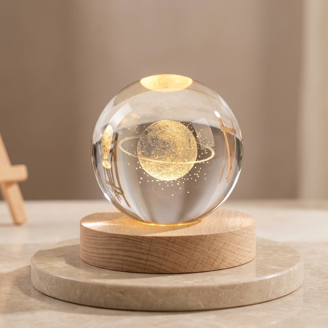 Luxury 3D Crystal Glow USB Lamp & USB Recharge