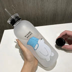 Cute We Bare Bears Frosted Glass Water Bottle