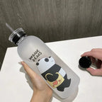 Cute We Bare Bears Frosted Glass Water Bottle