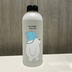 Cute We Bare Bears Frosted Glass Water Bottle